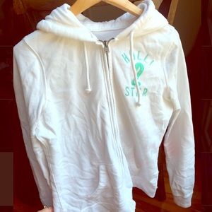 White Hollister zip up jacket